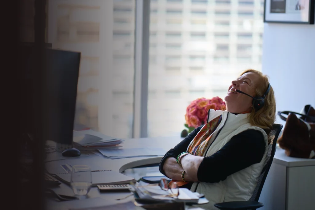 Stephanie Ackler at desk