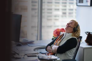Stephanie Ackler at desk