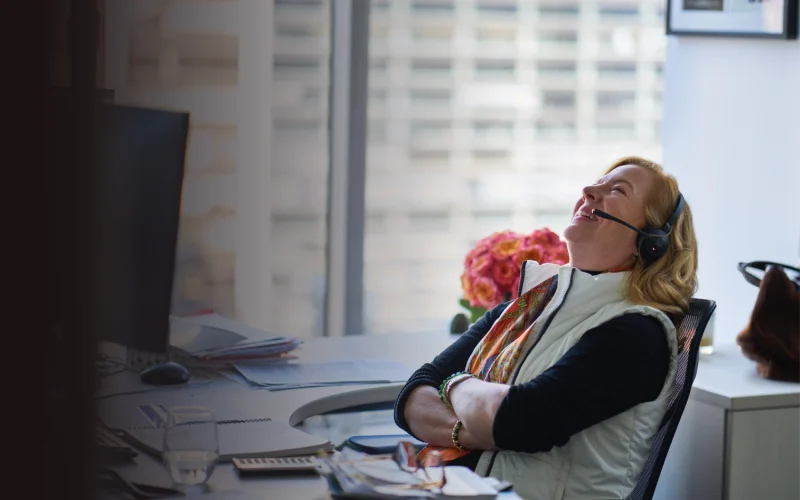 Stephanie Ackler at desk